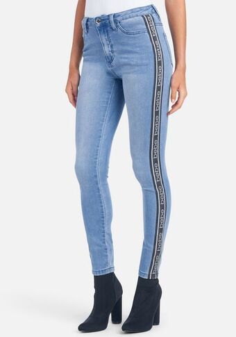 Bebe logo side taping jeans