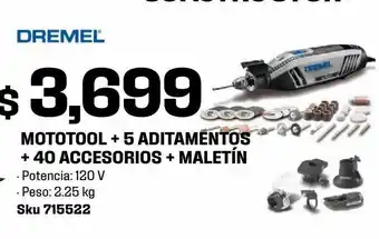 Sodimac Homecenter Dremel 4300 mototool con 5 aditamentos y 40 accesorios + maletín oferta