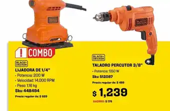 Lijadora de 1/4" black & decker 200 w
