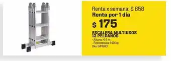 Escalera multiusos 12 pedaños renta por 1 día