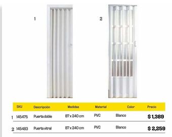 Sodimac Homecenter Puerta pvc 87 x 240 cm blanco oferta