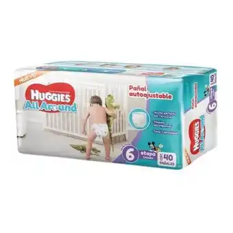 Pañales huggies all around etapa 6 unisex 40 pz