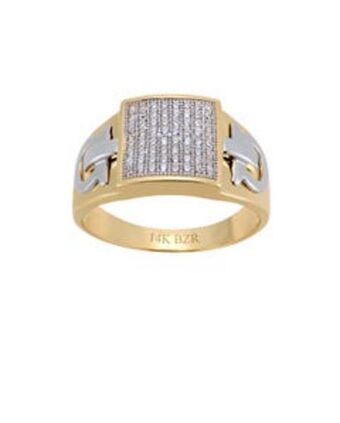 Joyerías Bizzarro Anillo de oro bicolor para caballero oferta