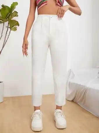 SHEIN Shein petite pantalones mom con bolsillo oblicuo oferta