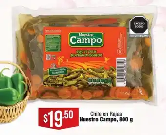 Chile en Rajas Nuestro Campo 800g