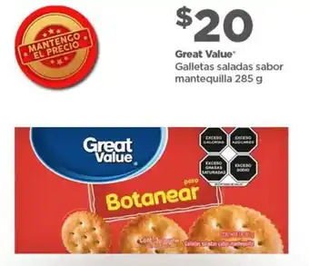 Bodega Aurrerá Great Value Galletas Saladas Sabor Mantequilla 285g oferta