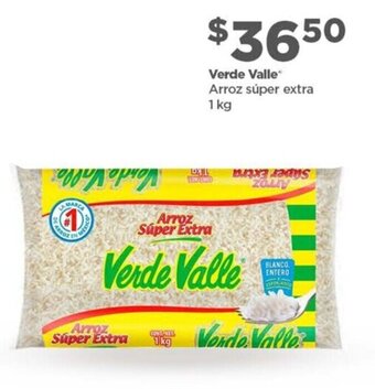 Bodega Aurrerá Verde Valle Arroz Súper Extra 1kg oferta
