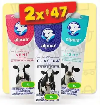 Bodega Aurrerá Alpura El Poder de La Leche 2 x 1L oferta