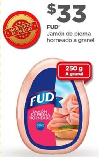 Bodega Aurrerá Fud Jamón de Pierna Horneado 250g oferta