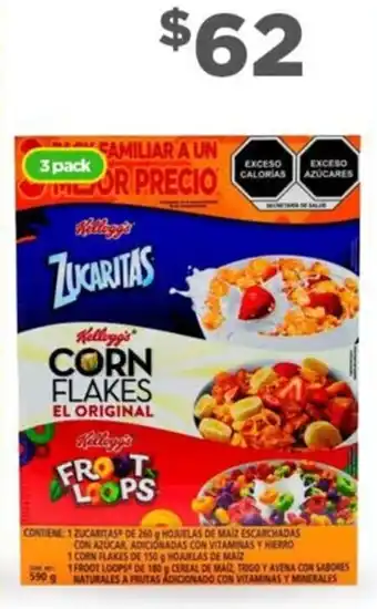 Kelogg's Corn Flakes /Zucaritas / Froot Loops 3 pack