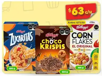 Bodega Aurrerá Kellogg's Zucaritas 695g / Choco Krispis 630g / Corn Flakes 495g oferta