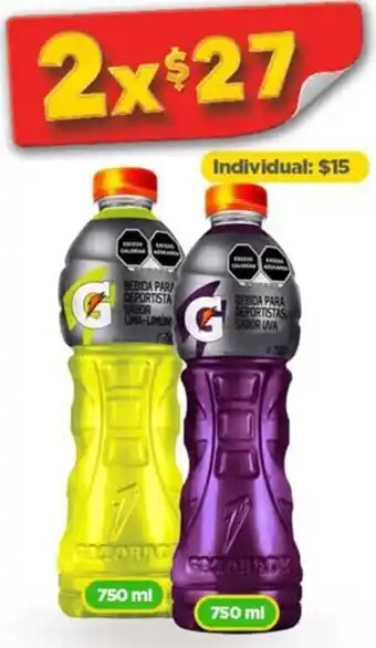 Bodega Aurrerá Gatorade 2 x 750ml oferta