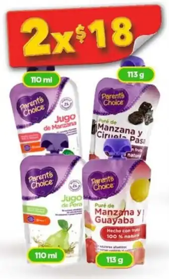 Bodega Aurrerá Parent's Choice Jugos 2 x 110ml | 113g oferta