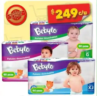 Bodega Aurrerá Bebyto Pañales Desechables 80 pzas oferta
