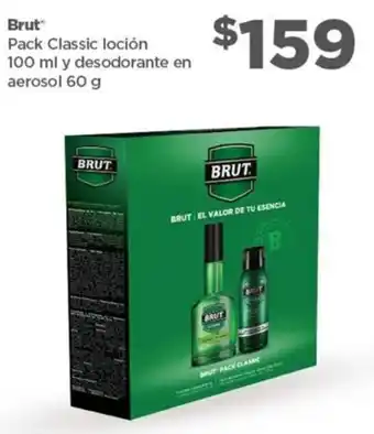 Bodega Aurrerá Brut Pack Classic Loción 100ml y Desosorante en Aerosol 60g oferta