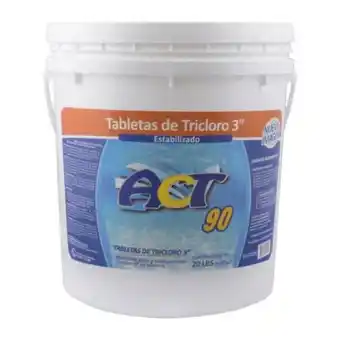 Tabletas de tricloro 3" act 90 estabilizado 9.08 kg