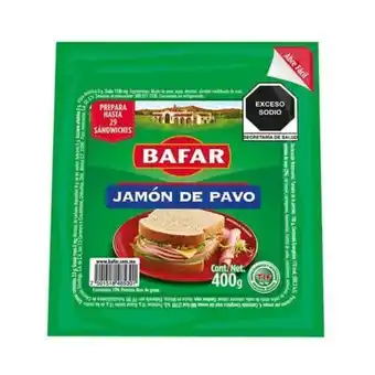 Soriana Híper Jamón pavo bafar 25 rebanadas 400 gr oferta