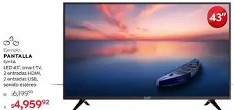 DelSol Pantalla ghia led 43" smart tv oferta