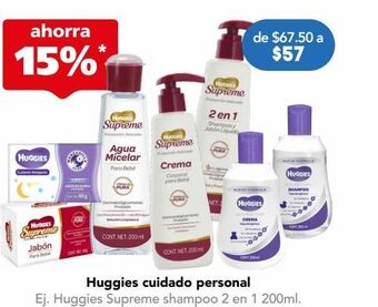 Farmacia San Pablo Huggies supreme shampoo 2 en 1 c/200ml oferta