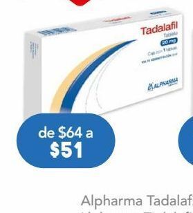 Farmacia San Pablo Tadalafil tab 20mg c/1 alpharma oferta