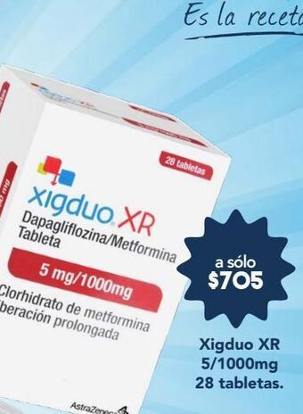 Farmacia San Pablo Xigduo xr tab 5/1000mg caj c/28 oferta