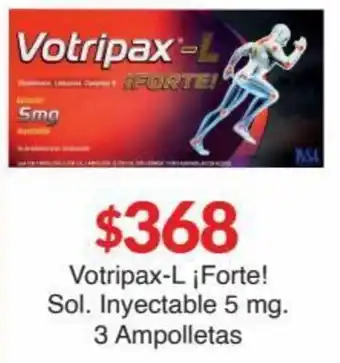 Farmacias Zapotlan Votripax-L Forte Sol. Inyectable 5mg 3 ampolletas oferta