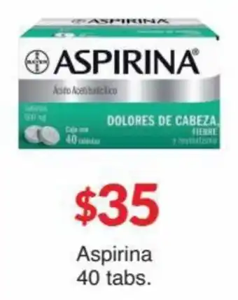 Farmacias Zapotlan Aspirina 40 tabs. oferta