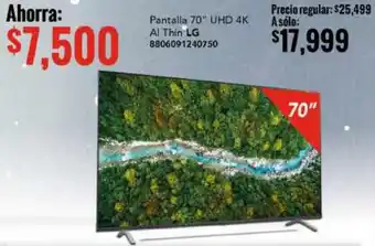 City Club LG UHD 4K Al Thin TV 70" oferta