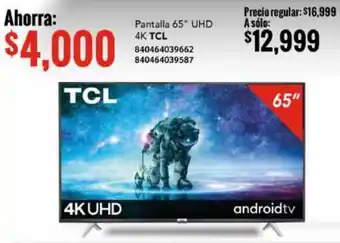 City Club TCL UHD 4K Android TV 65" oferta