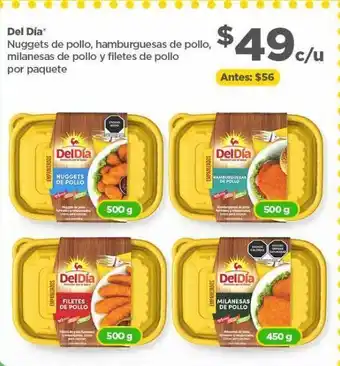 Bodega Aurrerá Nuggets de pollo, hamburguesas de pollo, milanesas de pollo y filetes de pollo por paquete oferta