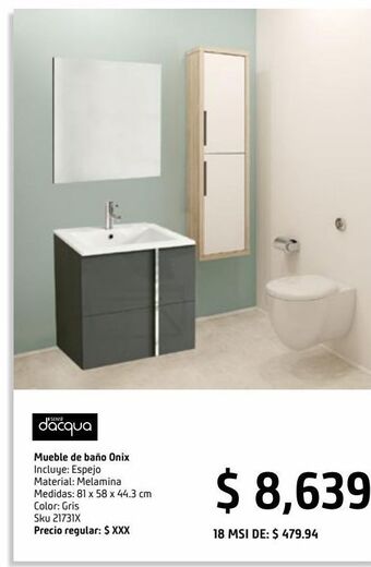 Sodimac Homecenter Mueble de baño onix con espejo gris oferta