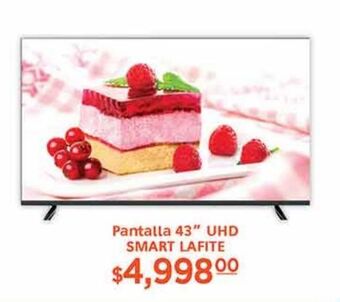 La Comer Pantalla 43" uhd smart lafite oferta
