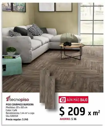 Piso bursera 20x60 cm café