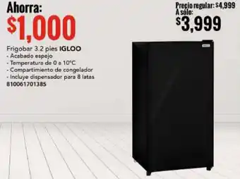 City Club Igloo Frigobar 3.2 pies oferta