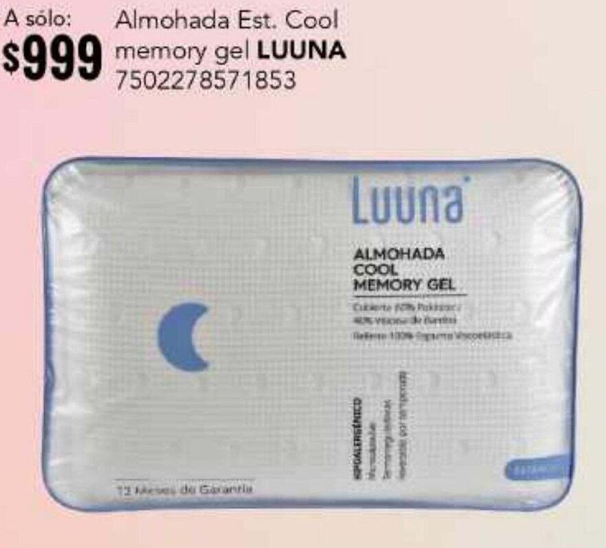 City Club Luuna Almohada Cool Memory Gel oferta