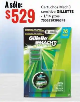 City Club Cartuchos Mach3 Sensitive Gillette 16 pzas oferta