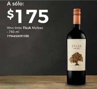 City Club Vino Tinto Tilia Malbec 750ml oferta
