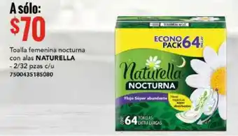 City Club Toalla Femenina Nocturna con Alas Naturella 2/32 pzas oferta