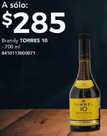 City Club Brandy Torres 10 700ml oferta