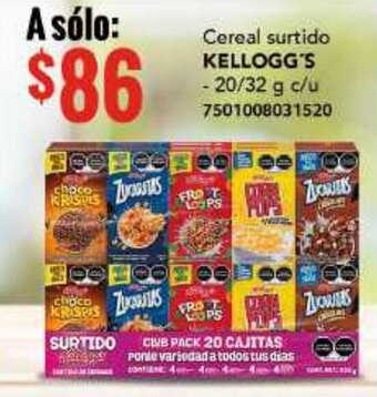 City Club Cereal Surtido Kellogg's 20/32g oferta