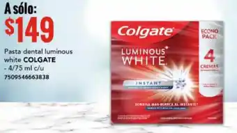 City Club Pasta Dental Luminous White Colgate 4/74ml oferta