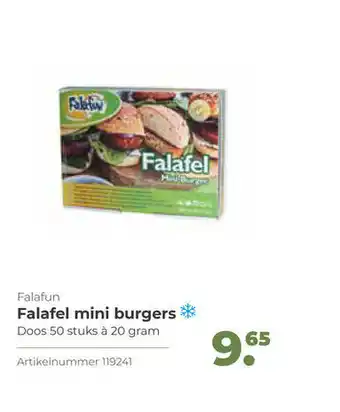 Bidfood Falafun Falafel mini burgers doos 50 stuks a 20 gram aanbieding