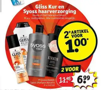 Kruidvat Gliss kur en syoss haarverzorging 2x440 ml aanbieding