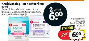 Kruidvat Kruidvat dag- en nachtcrème 2 x 50 ml aanbieding