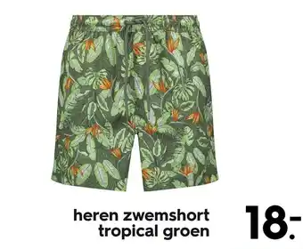 HEMA Heren zwemshort tropical groen aanbieding