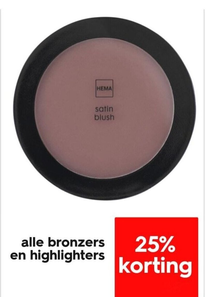 Bronzers en highlighters aanbieding bij HEMA