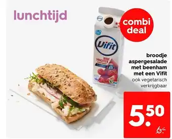 HEMA Broodje aspergesalade met beenham met een Vifit aanbieding