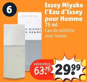 Kruidvat Issey miyake l'eau d'issey pour homme 75 ml aanbieding