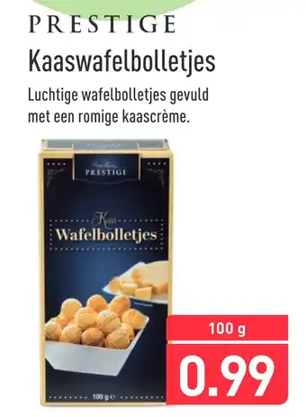 ALDI Prestige Kaaswafelbolletjes 100g aanbieding