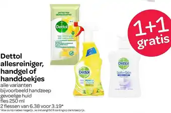 Spar Dettol allesreiniger, handgel of handdoekjes aanbieding